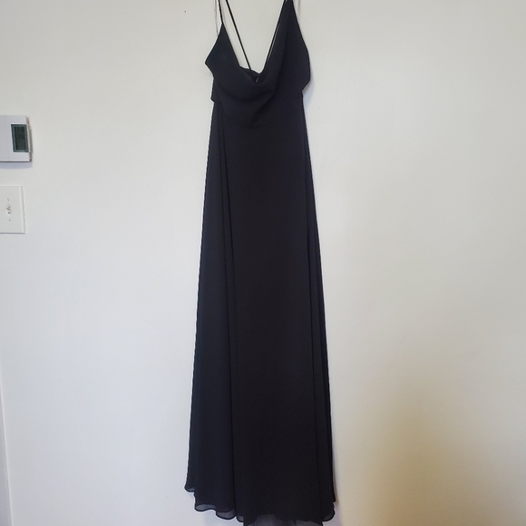 Lulu's Romantically Speaking Black Cowl Lace-Up Maxi Dress - Picture 4 of 8